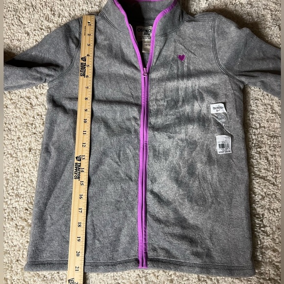 OshKosh B'gosh Kids 10/12 Gray Jacket with Purple Trim NWT - Picture 5 of 6